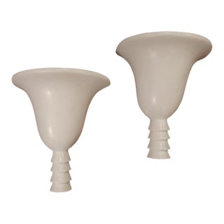 Mid-Century Modern Jean-Michel Frank Style Wall Sconces - Set of 2 For Sale