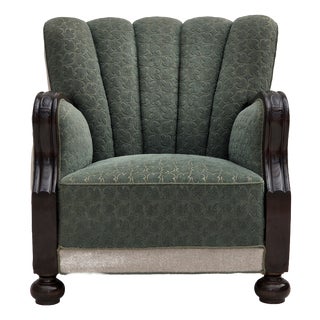 Danish Relax Chair in Furniture Wool and Oak Wood, 1960s For Sale