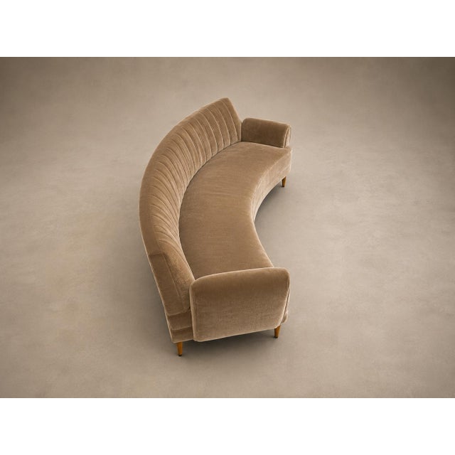 Brazilian Modern Sculptural Curved Sofa in Mohair and Caviúna Wood, 1960s For Sale - Image 14 of 18