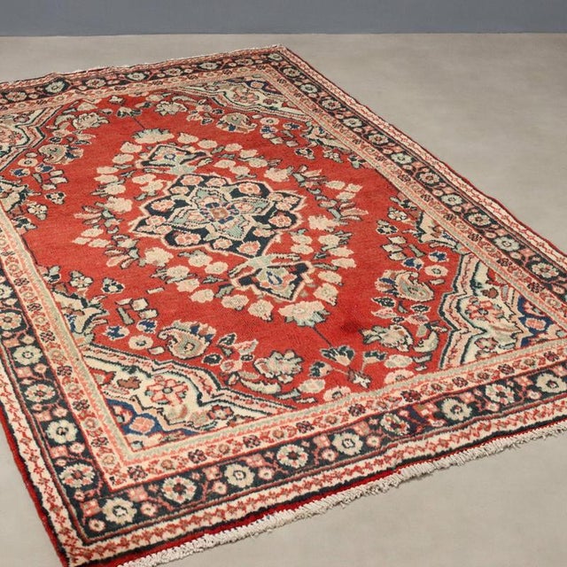 Red Middle Eastern Mahall Rug For Sale - Image 8 of 8