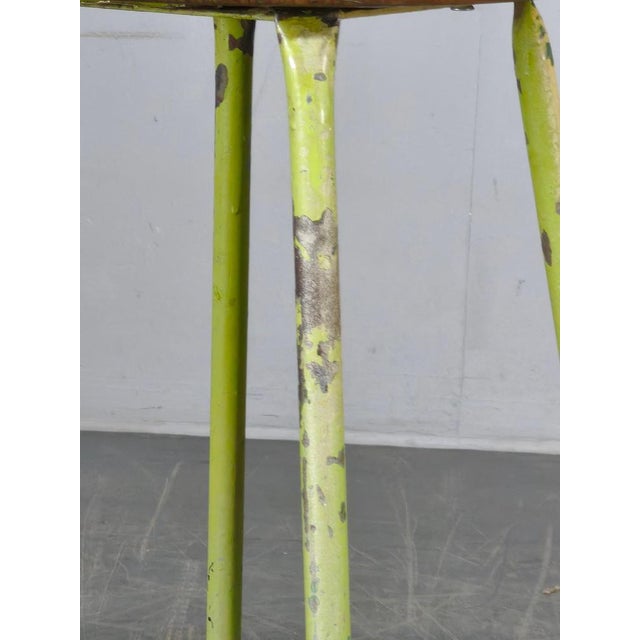Wood Industrial Stool with Pine Seat, Czech, 1940s For Sale - Image 7 of 11
