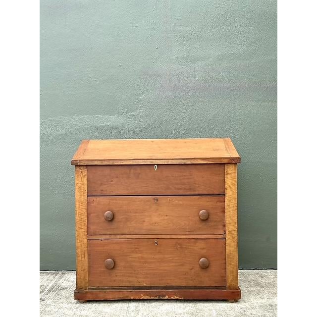 Vintage Tiger Maple Butlers Desk For Sale - Image 4 of 12