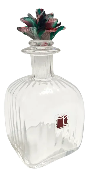 Transparent Murano Glass Decanter Bottle by Carlo Moretti, Italy, 1980s