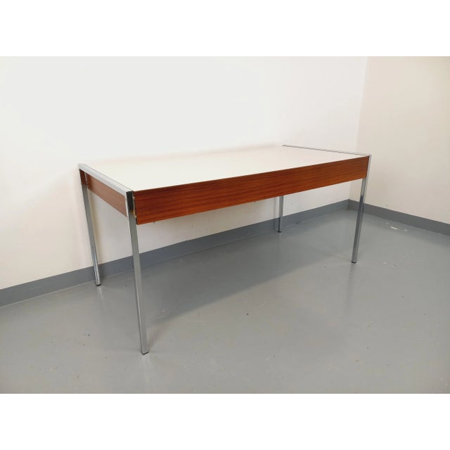 Modernist Desk in Rosewood, Melamine and Metal, 1970s For Sale - Image 12 of 18