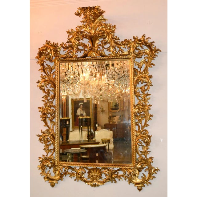 Mid 19th Century 19th Century Italian Florentine Giltwood Mirror For Sale - Image 5 of 9