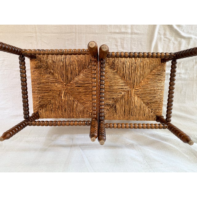 Exceptional Pair of French Oak Bobbin Corner Chairs For Sale - Image 9 of 9