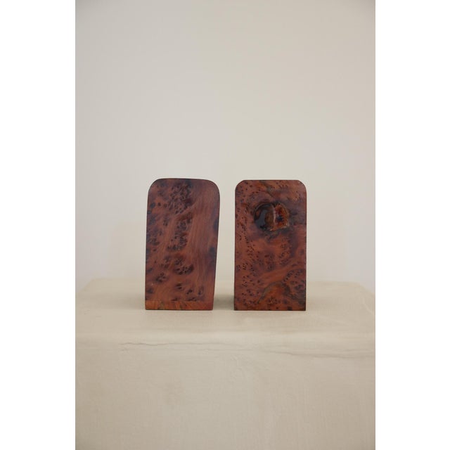 Vintage Burlwood Bookends For Sale In Tampa - Image 6 of 8