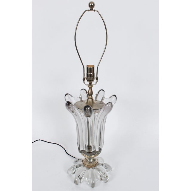 1950s Art Vannes French Crystal Table Lamp For Sale - Image 6 of 12