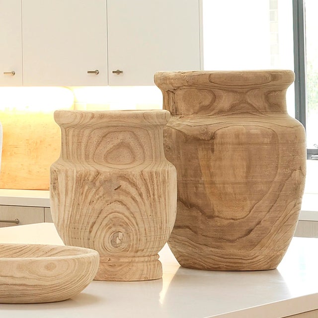 2020s Jamie Young Laguna Wooden Vase For Sale - Image 5 of 12