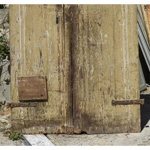 17th Century Italian Double-Leaf Door in Wood, Framed with 4 Lacquered Panels with Fillets, 1950s For Sale - Image 5 of 7