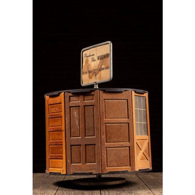 Vintage "Ponderosa Pine Woodwork" Revolving Panel Door Pos Countertop Display For Sale In Chicago - Image 6 of 9