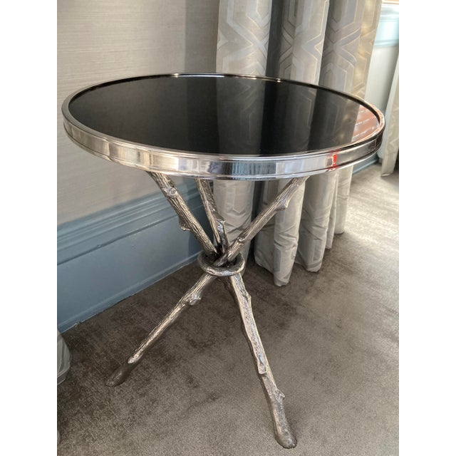 Global Views Global Views Silver Twig Side Table With Black Granite Top For Sale - Image 4 of 18