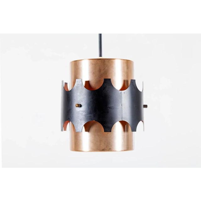 Black Mid-Century Modern Danish Brass and Metal Pendant by Werner Schou for Coronell For Sale - Image 8 of 8
