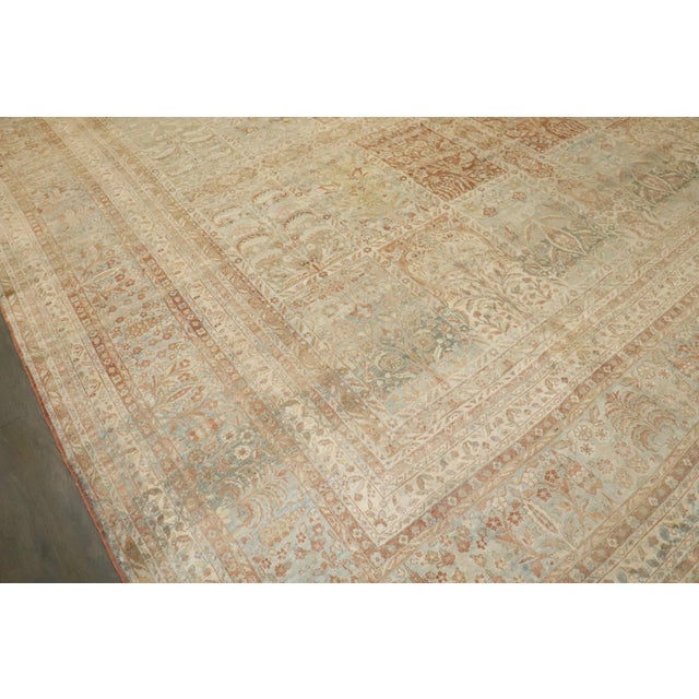 Antique Zabihi Collection Stunning Garden Design Persian Kerman Carpet - 12'5" x 15'10" For Sale - Image 9 of 12
