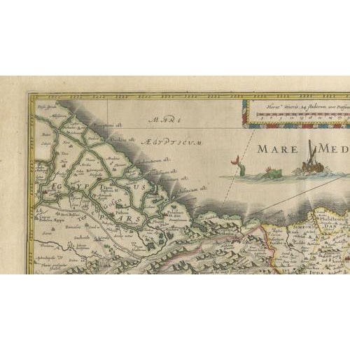 Antique Blaeu Holy Land Map Terra Sancta Palestina, 1629 For Sale - Image 6 of 10