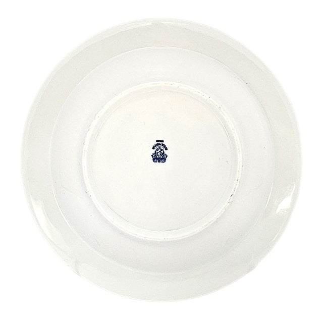 Ceramic 1970s Modern Alföldi Blue Band Alf5 Hungarian Porcelain Rimmed Soup Bowls, Set of 8 For Sale - Image 7 of 10