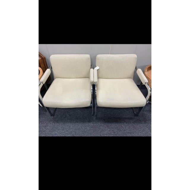 This magnificent pair of Milo Baughman for Thayer Coggin lounge chairs is for sale! Wear consistent with age and use....