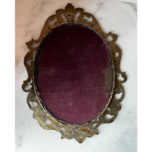 Art Nouveau Vintage Regency Style Ornate Marble Wall Mirror Set of 2 For Sale - Image 3 of 9