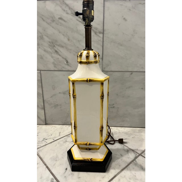 Mid 20th Century Palm Beach Bamboo Ceramic Frederick Cooper Lamp For Sale - Image 11 of 14