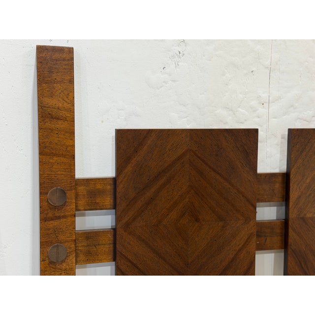 Lane Staccato Brutalist Style King Size Headboard - Vintage Mid Century Bed For Sale In Atlanta - Image 6 of 8