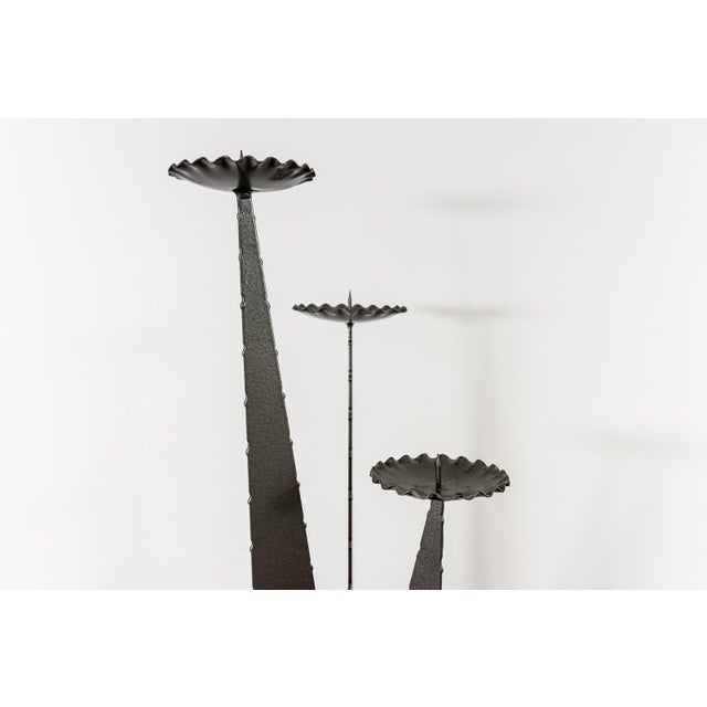 Gray Metal Tall Candleholder, 1970s For Sale - Image 8 of 15