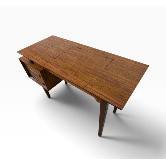 Mid-Century Modern Drexel Perspective for Milo Baughman Walnut Desk Vanity Via For Sale In Philadelphia - Image 6 of 11