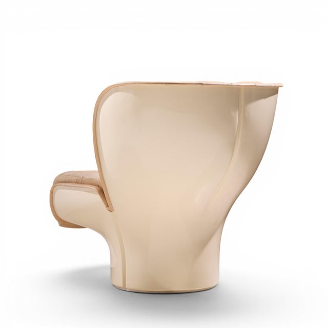 Mid 20th Century Joe Colombo for Comfort Model 1005 Mid Century Fiberglass and Leather Elda Lounge Chair For Sale - Image 5 of 10