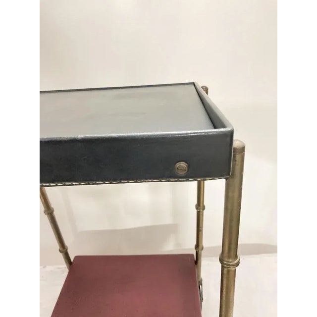 Mid-Century Modern Leather Table by Jacques Adnet, 1950s For Sale - Image 3 of 9