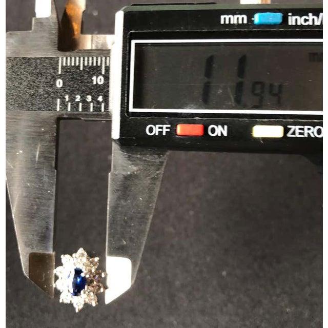 2010s 18 Karat White Gold Sapphire and Diamond Cluster Earrings For Sale - Image 5 of 12