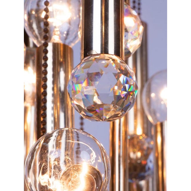 Cascading 36 Chandelier Swarovski Crystal Gilt Brass by Ernst Palme, 1960 For Sale - Image 11 of 16