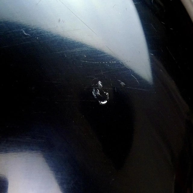 Mid 20th Century Murano Barbini Black Orange Gold Flecks Vintage Italian Art Glass Mid Century Decorative Bowl For Sale - Image 5 of 6