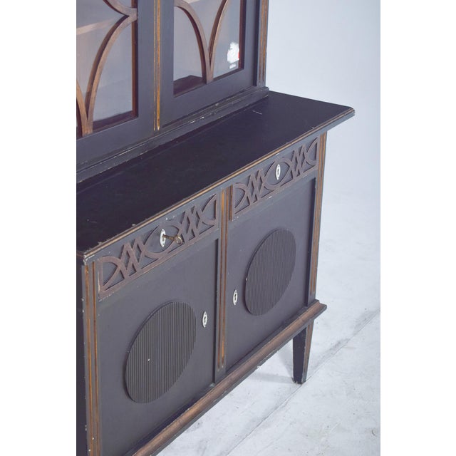 Danish Rustic Painted Cabinet with Gilt Accents For Sale - Image 4 of 14