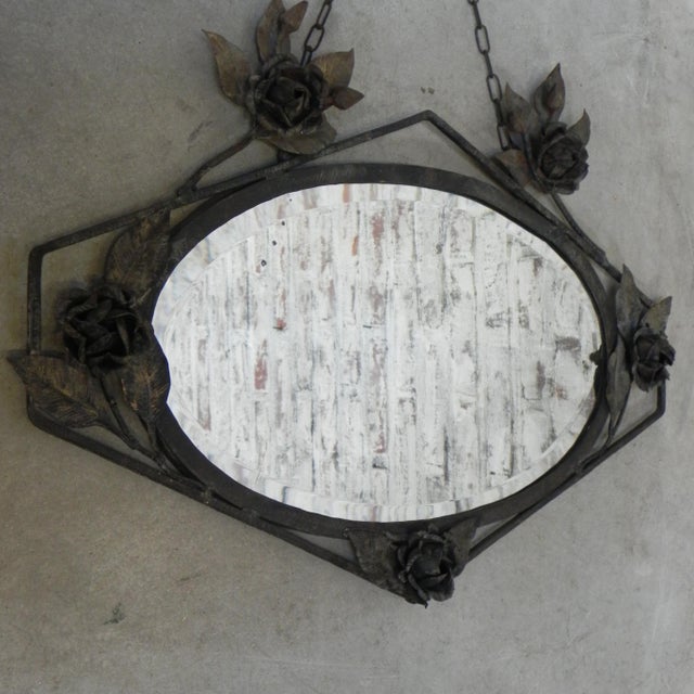 Art Deco Mirror with Steel Frame, 1930s For Sale - Image 4 of 16