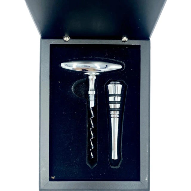 Vintage Stainless Steel Corkscrew and Wine Bottle Stopper Set- 2 Pieces For Sale - Image 10 of 12