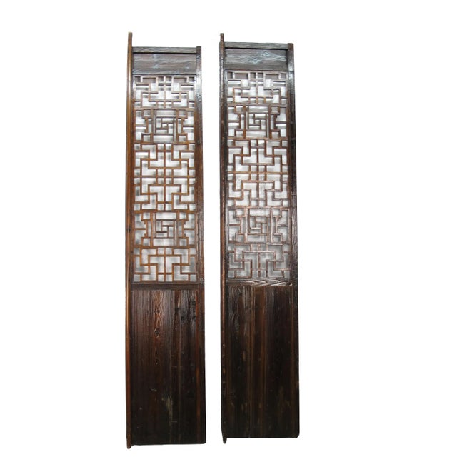 Brown Pair Screen Door Panel For Sale - Image 8 of 9