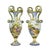 Pair of Italian Maiolica Vases, of baluster form, with polychrome Renaissance style deceptions, on pedestal bases, with...
