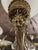 Vintage French Neoclassical / Empire Style Gilt Bronze Chandelier With Tortoiseshell Patterned Bowl and Translucent Glass Shades For Sale In Phoenix - Image 6 of 7