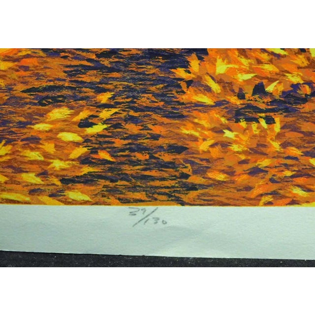 Impressionist Gordon Mortensen "Sherborn Woods" Hand Signed Woodcut Print For Sale - Image 3 of 7