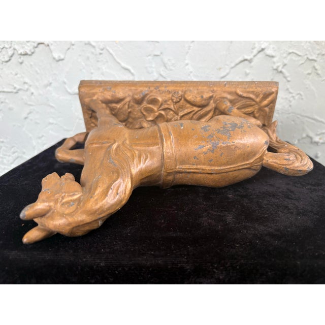 Vintage Cast Metal Horse Sculpture With Original Gilt Finish For Sale In Orlando - Image 6 of 8
