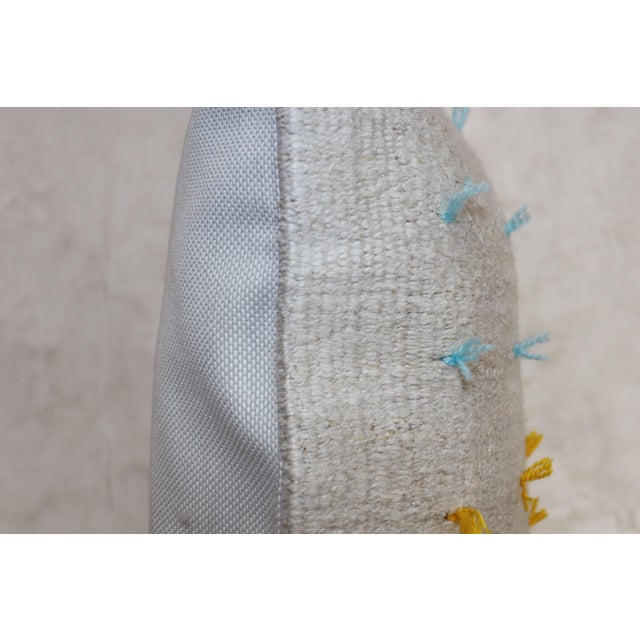 Colorful Wool Modern Kilim Pillow - 1'8" x 1'8" For Sale - Image 4 of 5