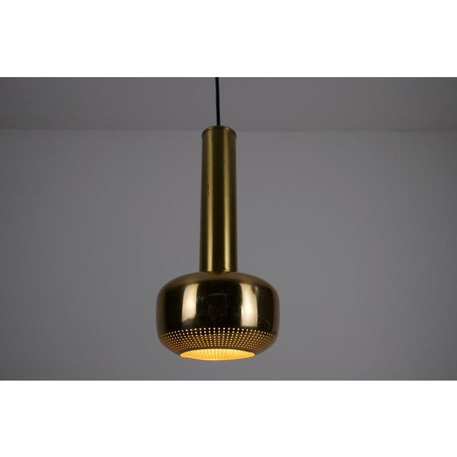 1960s Brass Pendant Lamp by Vilhelm Lauritzen for Louis Poulen, Denmark, 1960s For Sale - Image 5 of 10