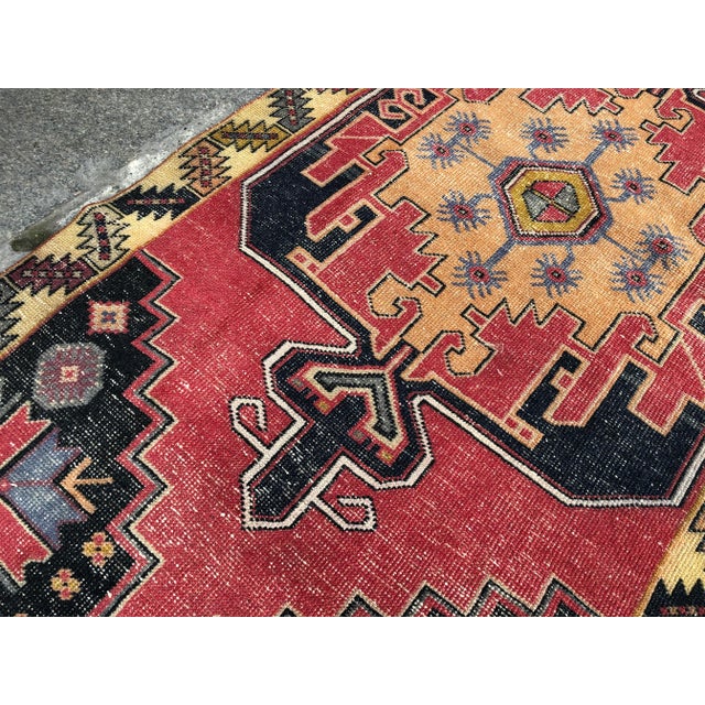 Vintage Handmade Turkish Wool Rug - 4′2″ × 8′7″ For Sale - Image 9 of 11