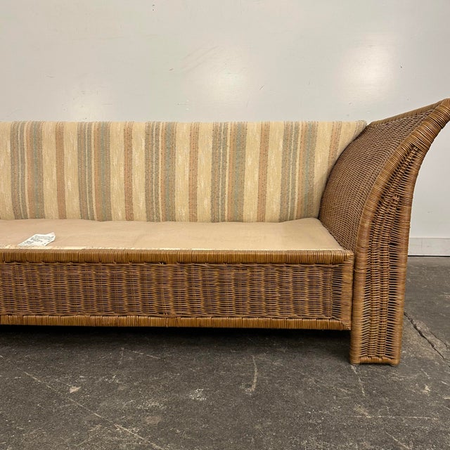 Postmodern 1970s Alex Vale Furniture Wicker Sofa For Sale - Image 3 of 12
