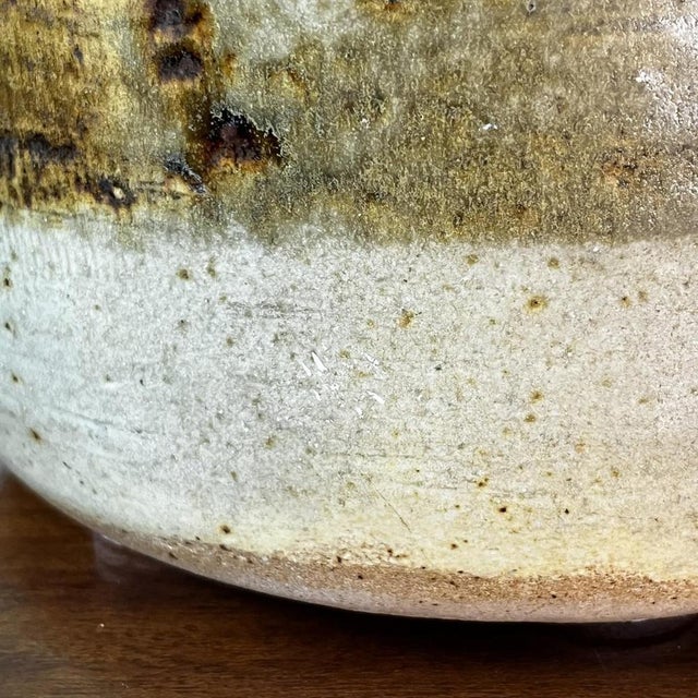 Stone Modernist Large-Fired Salt Stoneware Yellow Vase without Neck from Bouffioulx, 1950s For Sale - Image 7 of 14