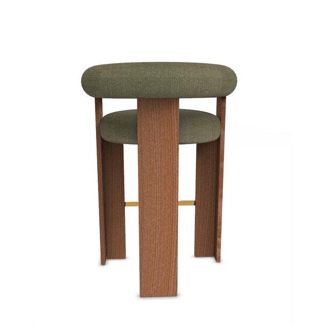Collector Modern Cassette Bar Chair in Safire 05 Fabric and Smoked Oak by Alter Ego For Sale - Image 4 of 7