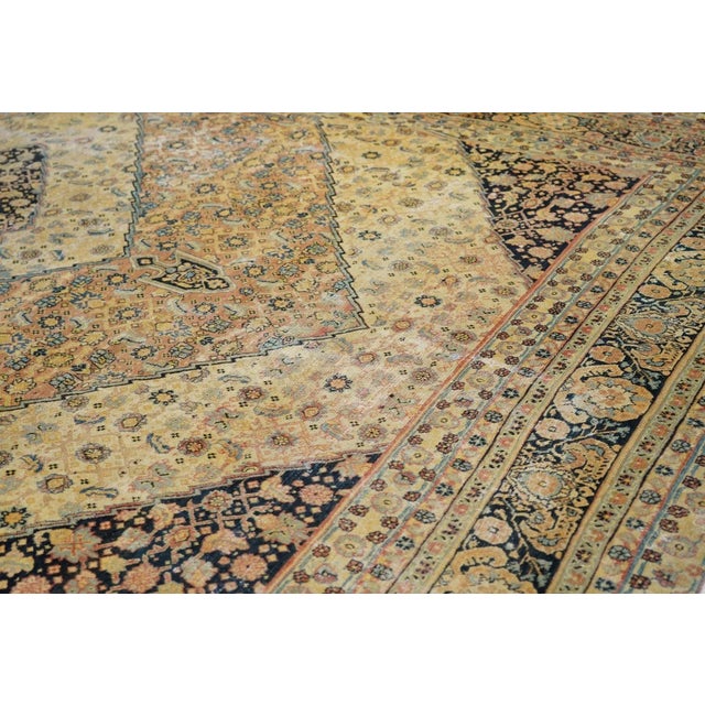 Tan Antique Tabriz Rug 6'9'' x 10'2'' For Sale - Image 8 of 10