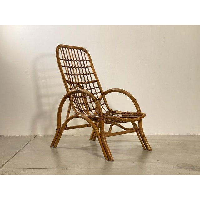 Set of Rattan and Bamboo Armchairs, 1970s For Sale - Image 5 of 14