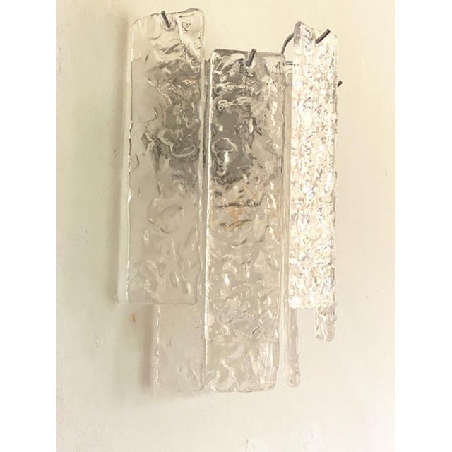 Hammered Murano Glass Chromed Wall Sconces by Simoeng, Set of 2 For Sale - Image 10 of 12