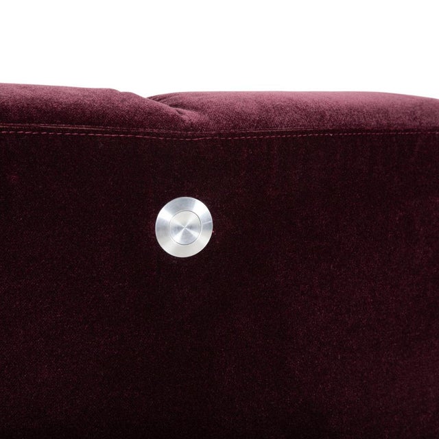 Embrace Set Armchair and Stool in Fabric Chrome Velour Velvet Purple Aubergine with Manual Function by Brühl, Set of 2 For Sale - Image 11 of 18