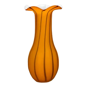 Mid-Century Orange Stripe Blown Satin Art Glass Vase